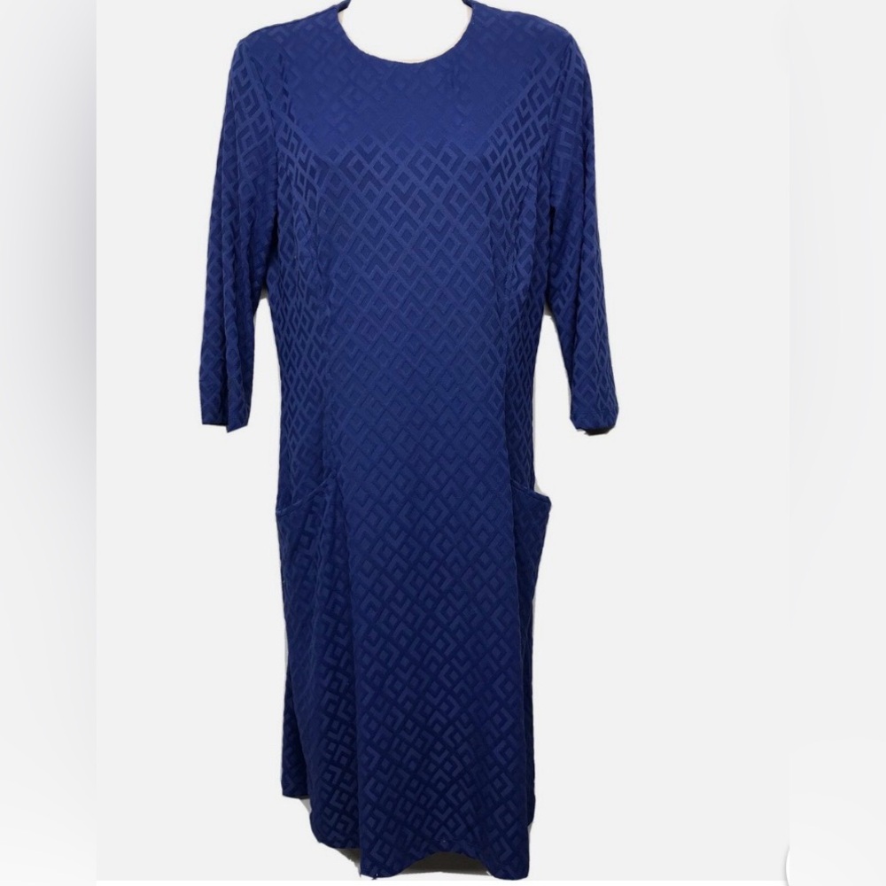 NWOT J. McLaughlin Royal Blue 3/4 Sleeve Dress XL